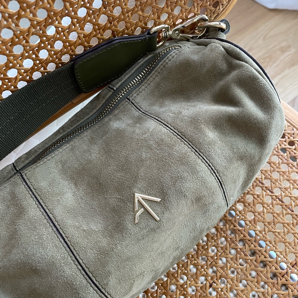 Manu Atelier Suede Khaki Bag - Picture 6 of 7